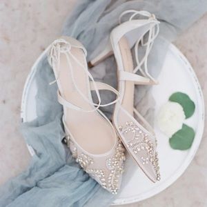 Bella belle Frances ivory wedding kitten heel